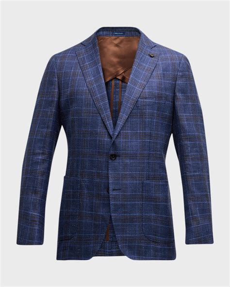 Peter Millar Men's Lowell Plaid Two-Button Sport Coat | Neiman Marcus