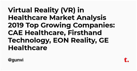 Virtual Reality (VR) in Healthcare Market Analysis 2019 Top Growing ...