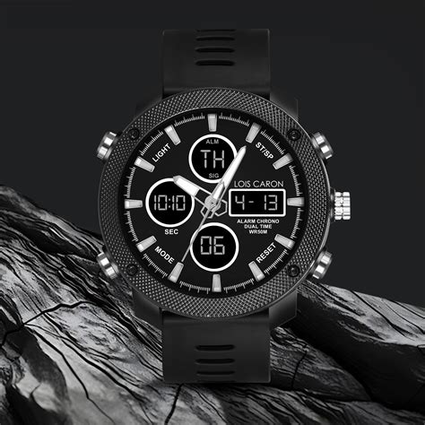 Analog-Digital Sports Watch: Chronograph, Dual Time, Alarm, Stopwatch ...
