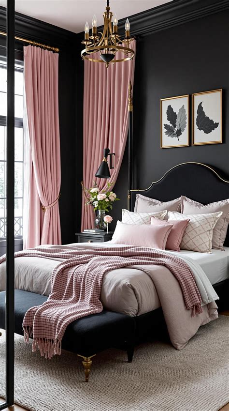 29 Luxurious Pink & Black Bedroom Decor Ideas | Black bedroom decor ...