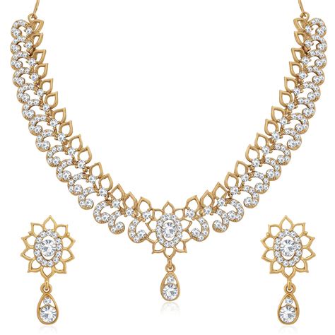 Sukkhi Glossy Mehandi Gold Plated Wedding Jewellery Austrian Diamond ...