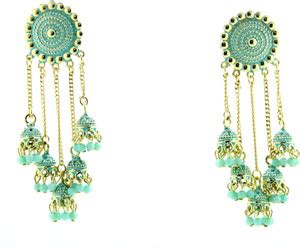 Flipkart.com - Buy Fashionhaat Gold Plated Stylish Sky Blue Pearl ...