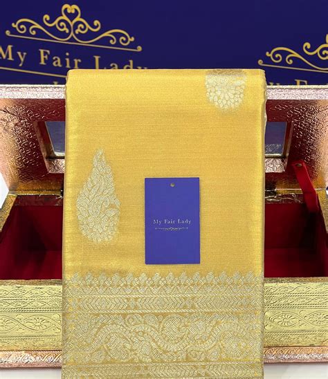 Premium Butta Soft Tissue Semi-Silk Saree Shiny Gold Colour - [Code 90 ...