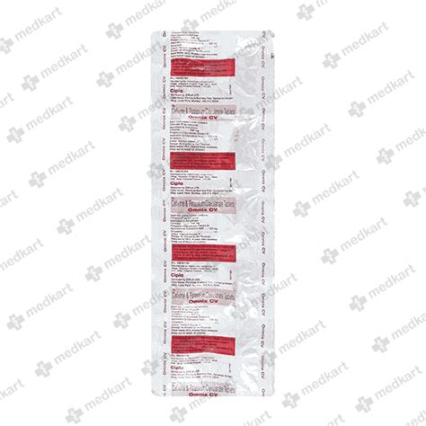OMNIX CV 200MG TABLET 10'S : View Price, Combination and Alternatives ...