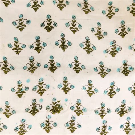 Pure Cotton Jaipuri White With Tiny Motifs Hand Block Print Fabric ...