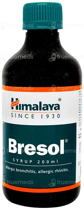 Himalaya Bresol Syrup 200 Ml - Uses, Side Effects, Dosage, Price | Truemeds