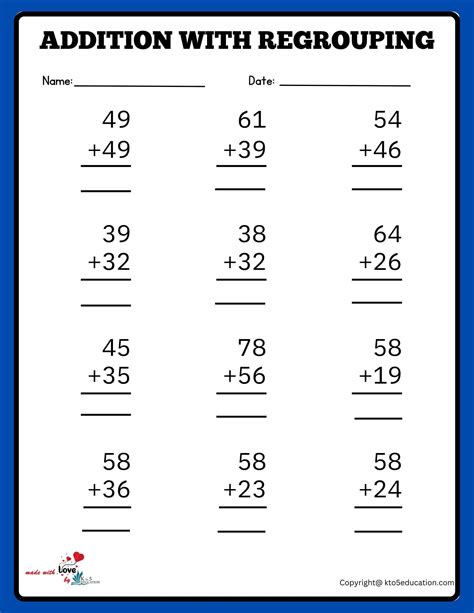Adding With Regrouping Worksheets | FREE Download