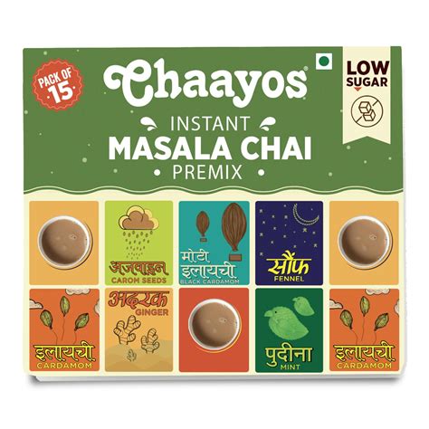 Chaayos Instant Tea Premix - Masala Flavour - Low Sugar (12g * 15 ...