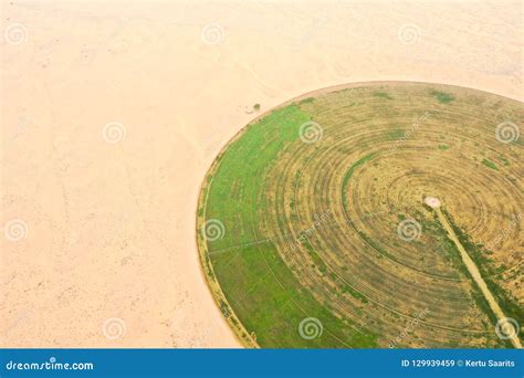 Circular Irrigation System in the Desert. Stock Image - Image of arid, farming: 129939459
