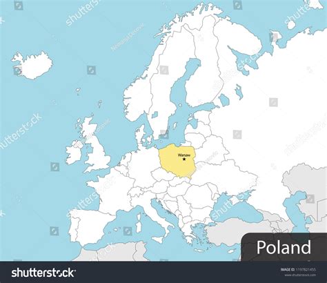 Europe Map Poland Capital Warsaw Stock Vector (Royalty Free) 1197821455 ...