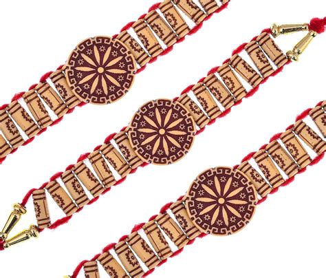 Buy brown leaf Premium Wooden Design Chandan Rakhi Raksha Bandhan Gift ...