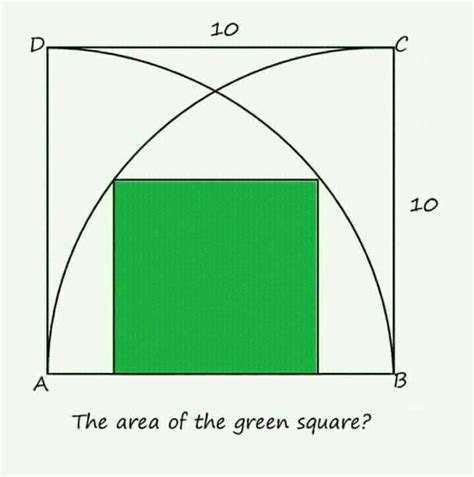 The area of the green square in picture - Brainly.in