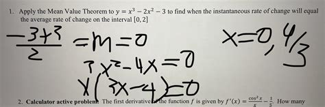 Image result for Mean Value Theorem with Rational Function