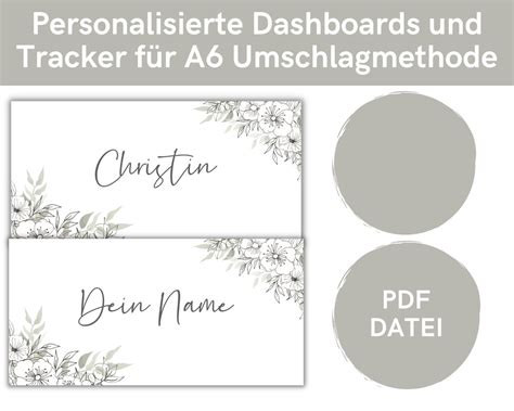 Buy Personalized Dashboards and Trackers for A6 Envelope Method ...