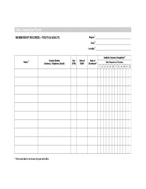Fillable Online xData Collection Form ... Fax Email Print - pdfFiller