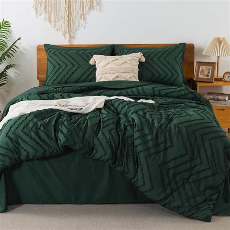 Litanika King Size Comforter Set with Sheets Dark Emerald Green - 7 ...