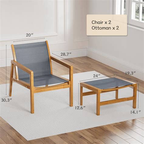 Greesum 4 Piece Furniture Outdoor Acacia Wood Chair India | Ubuy