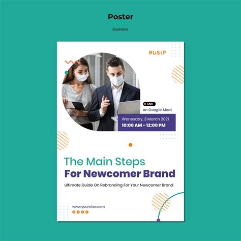 Vertical poster template for webinar and business startup | Premium PSD