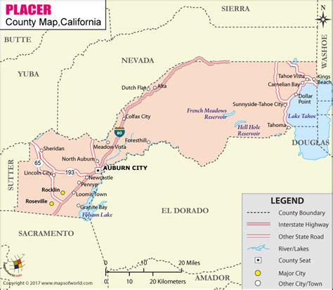 Placer County Map, Map of Placer County, California