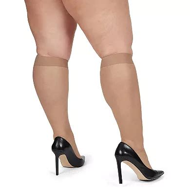 2 Pack Women's Levante Plus Size Sheer Knee High Stockings