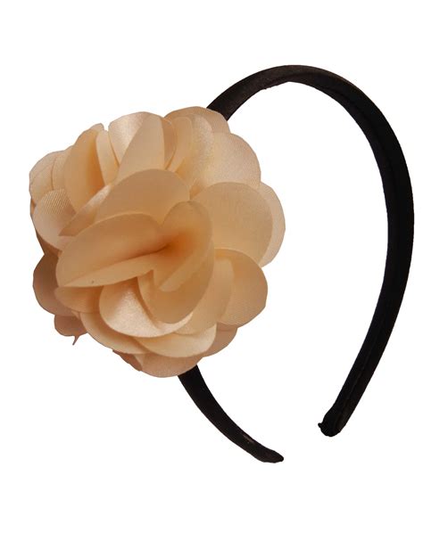 Hairband_Gold flower on Black Satin - faye