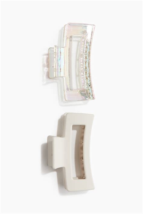 2-pack hair claws - Light beige/Transparent - Ladies | H&M IN