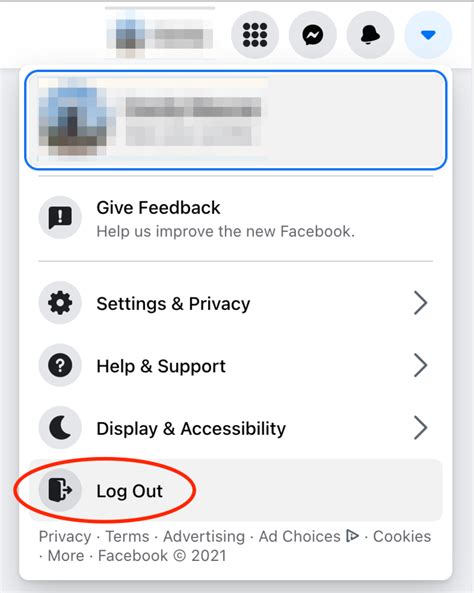 Image result for How to Log Out of Facebook On Computer