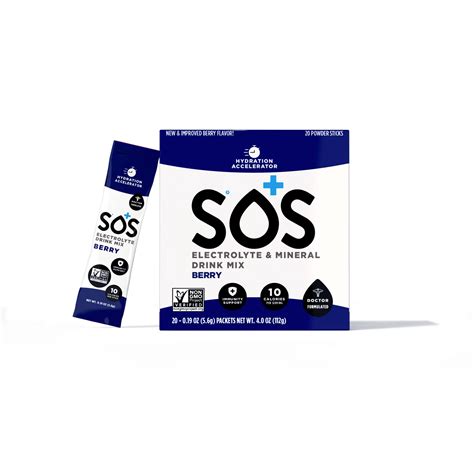 Buy SOS Hydration Electrolytes Powder Packets - Dehydration Mineral ...