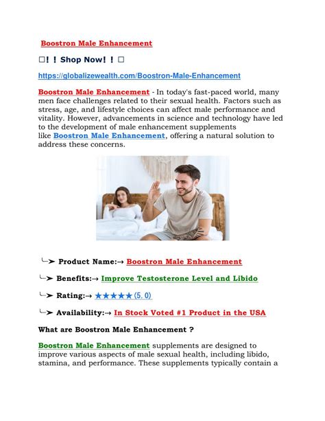 Boostron Male Enhancement Improve Sexual Vitality – TESTED & REVIEWED ...
