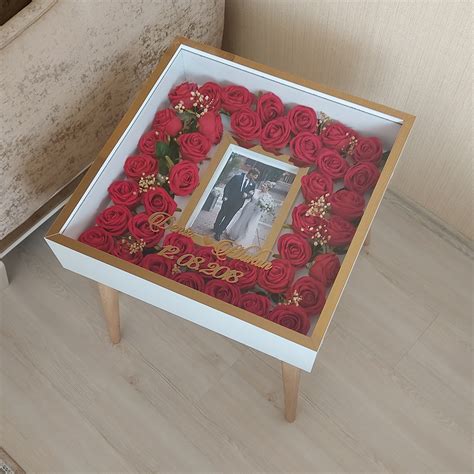Beyaz-Bronz Fotoğraf Bölümlü Isimli Anı Sehpası! Özel Gün Çiçekleriniz ...