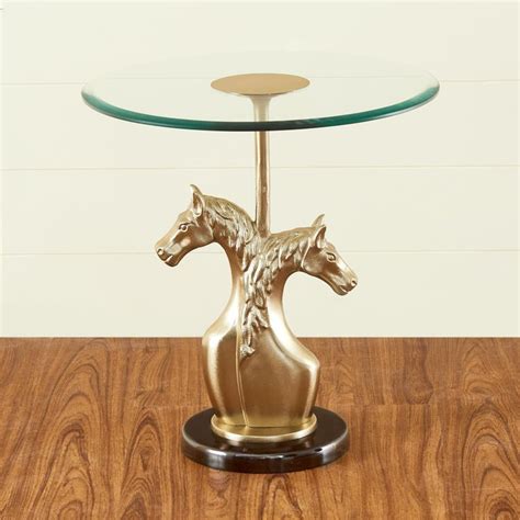 Buy Pony Glass Top End Table - Gold from Home Centre at just INR 37495.0