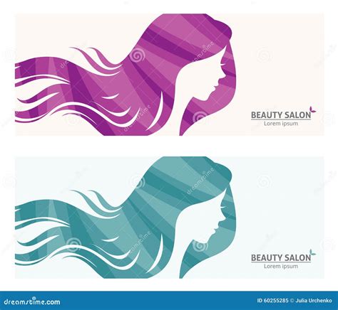 Banner or Business Card Stylized Woman Profile for Beauty Salon Stock ...