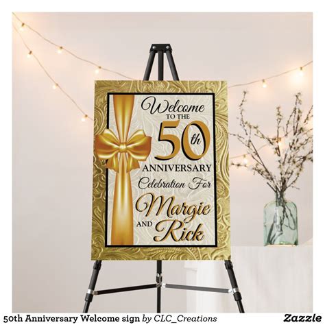 50th anniversary welcome sign golden anniversary sign any year ...