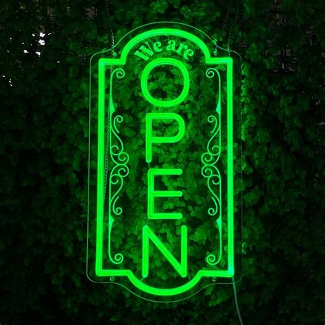 Vertical open sign Vertical Open Led Sign Neon Sign business window ...