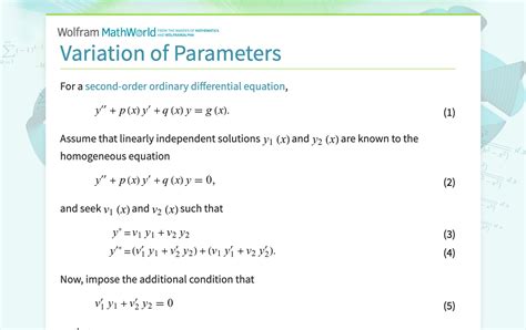 Variation of Parameters Diff.equations 的图像结果