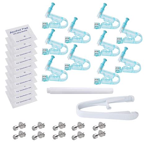 Ear Piercing Gun Kit 10 Pack Disposable Safety Ear Piercing ...