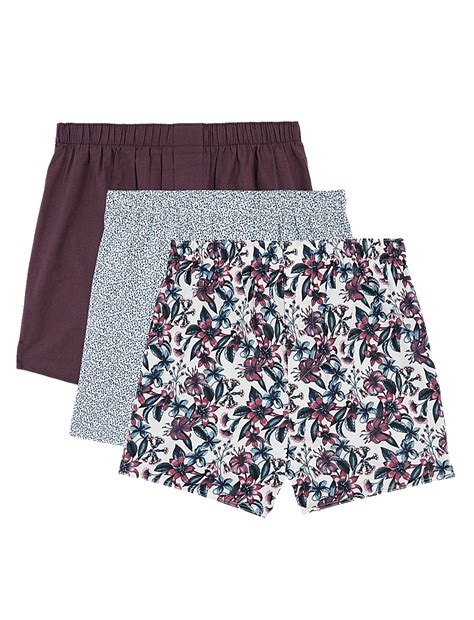Buy 3pk Pure Cotton Floral Woven Boxers at Marks & Spencer