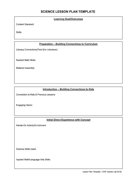 Image result for Sample Science Lesson Plan Template