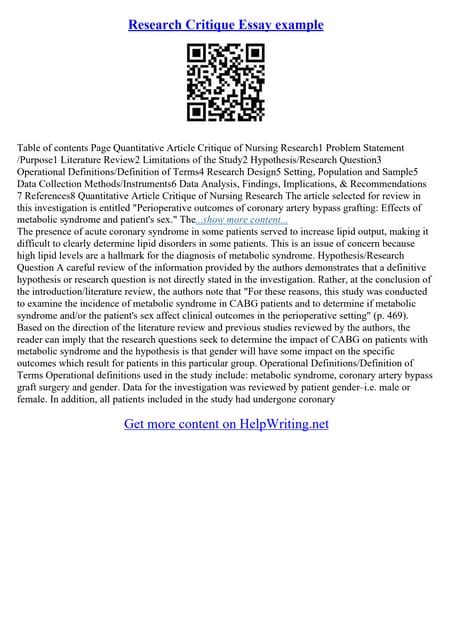 Image result for Critique Essay Example