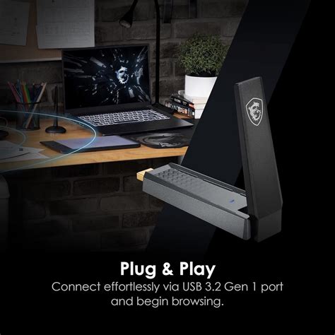 Buy MSI AX1800 WiFi USB Adapter, WiFi 6, MU-MIMO, 802.11ax Dual-Band ...