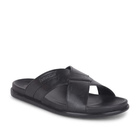 Buy Healers Casual Black Slippers For Men LEEKS-2 By Liberty