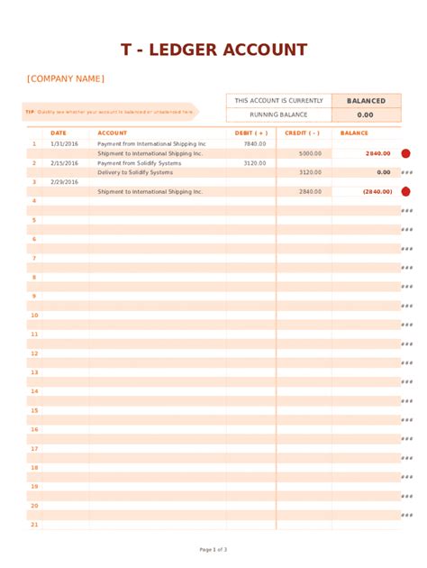 T-Ledger Account Sheet Form - Fill Online, Printable, Fillable, Blank ...