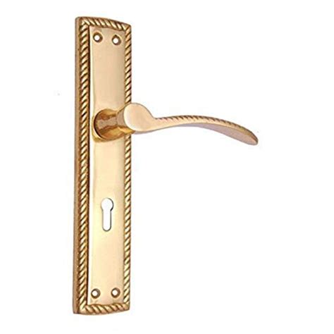 Quality "Moses" Brass Door Handle with Plate - Adonai Hardware