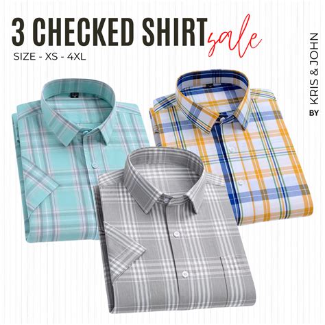 Pack of 3 Check Shirts for Men – Tailored Fit, Full Sleeves & Pockets ...