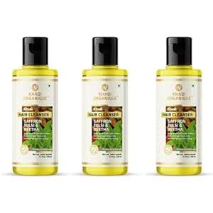 Buy Khadi Organique Saffron Tulsi & Reetha Hair Cleanser (Shampoo) Pack ...