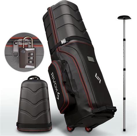 RIVOX Hard Top Golf Travel Bag for Airlines – Durable Golf Club Case with Wheels, Interior ...