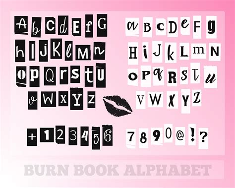 Burn Book Alphabet, Burn Book Letters, Cricut Cut Files, Burn Book SVG ...