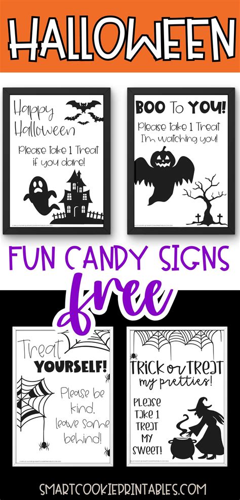 4 Free Halloween Candy Signs for Your Trick-or-Treat Table - Smart ...