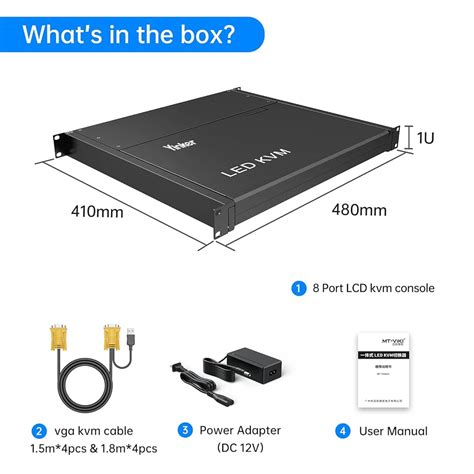 Yinker 8 VGA Port Rack Mount LCD KVM w/15.6 inch Monitor, India | Ubuy