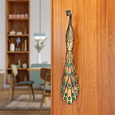 Two Moustaches Tuskar Style Ganesha Carving Brass Door Handle Pair ...